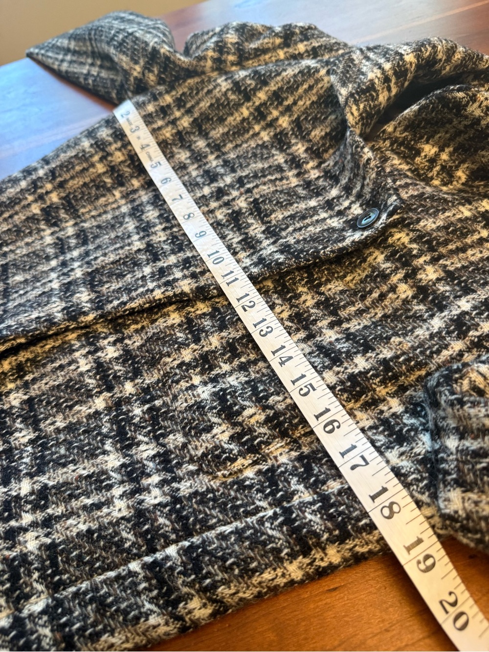 Giorgio ARMANI Black & White Plaid Cropped Wool Jacket Vintage 1980s - Picture 14 of 16